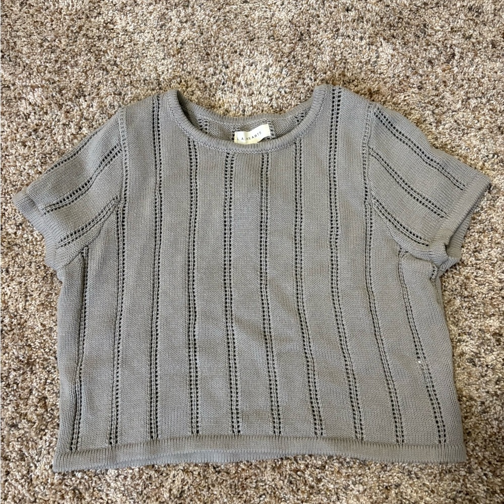 Gray Short Sleeve Top